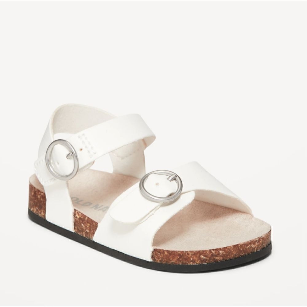 Old Navy New With Tag Size 0-3 Months Faux-Leather Double-Buckle Sandals